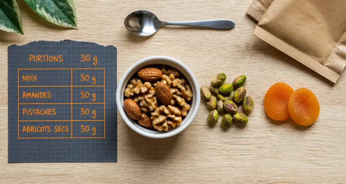 Les fruits secs font ils grossir : portion de 30 g de noix et amandes
