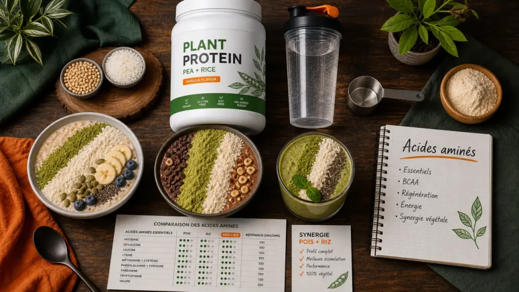 Pois + riz, BCAA et digestion : ce qui fait vraiment la meilleure protéine vegan