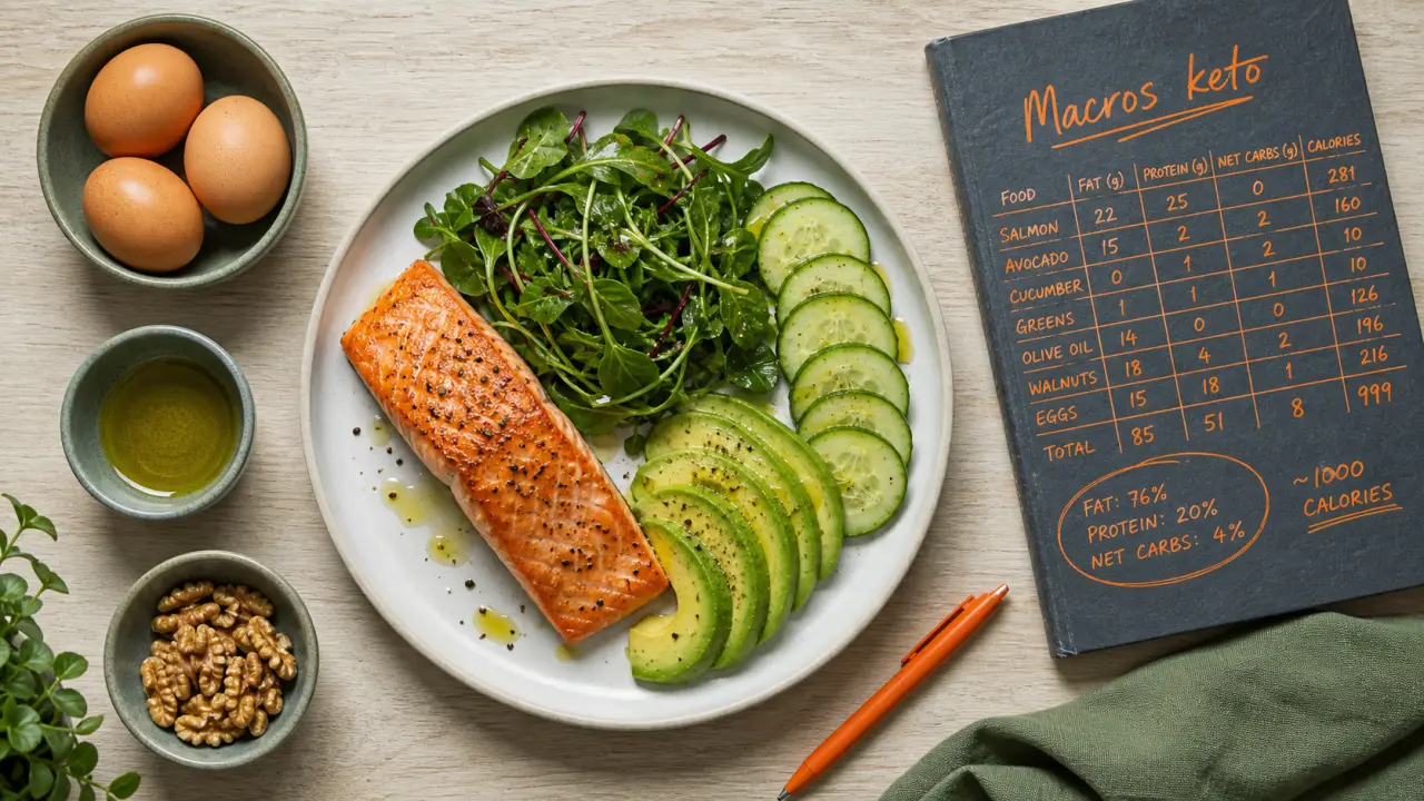 Recette keto : petit-déjeuner à dîner, moins de 50 g de glucides, assiettes saumon et avocat
