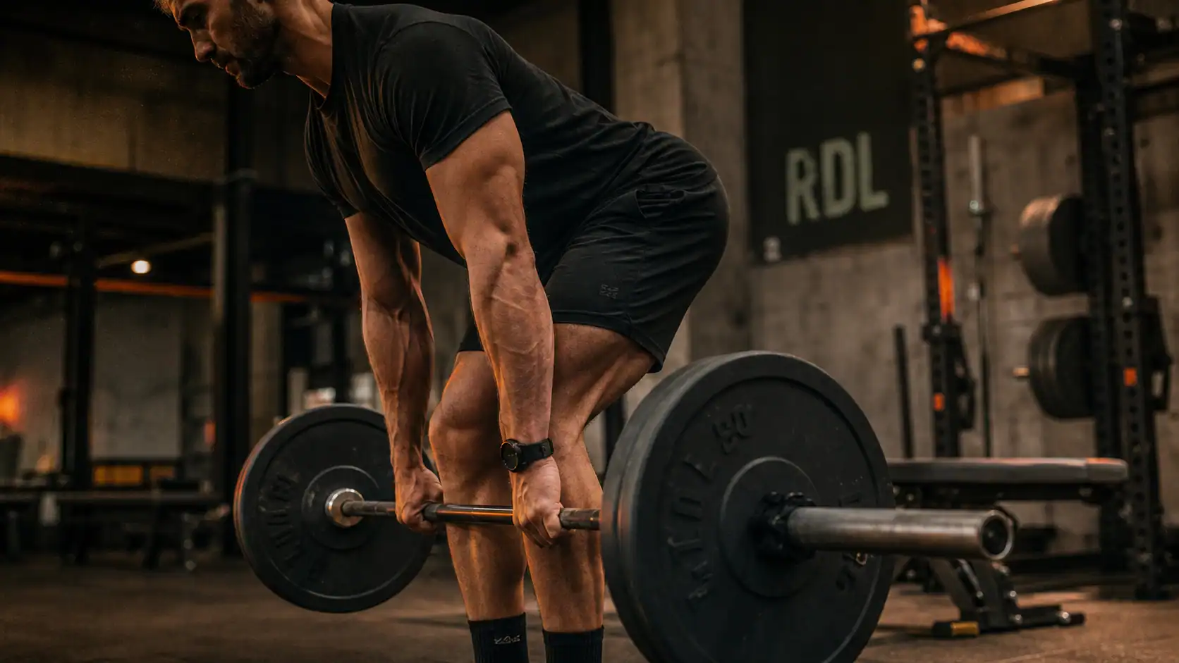 Souleve de terre roumain pour muscler fessiers et ischio-jambiers en salle de sport