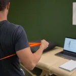Tendinite épaule exercices : élastique de kinésithérapie