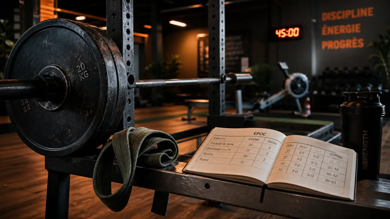 Calories musculation : salle de sport et barre, séance 45 minutes
