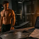 Physique sec : calculateur de sèche en salle de musculation, balance digitale