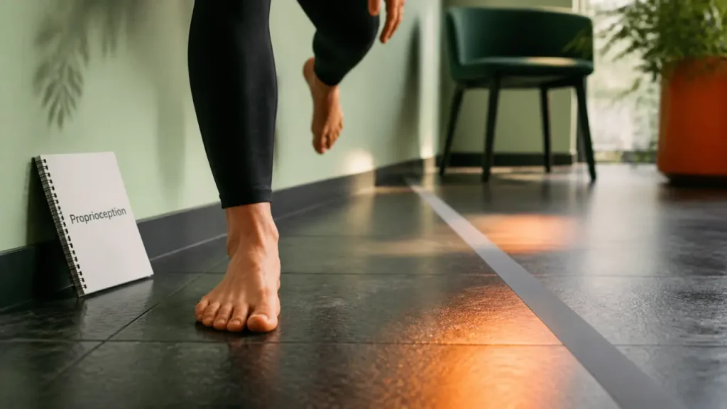 Travail proprioceptif : 2 à 3 séances par semaine pour des appuis plus stables