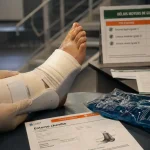 Duree entorse cheville : attelle, bandage et poche de gel