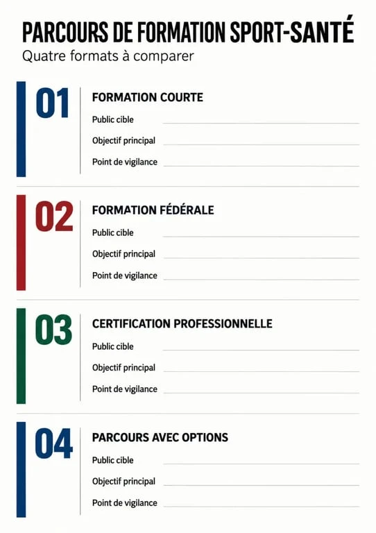 Infographie comparative des parcours de formation sport santé