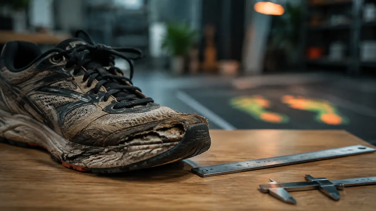 Pied pronateur : usure intérieure de la semelle de chaussure de running